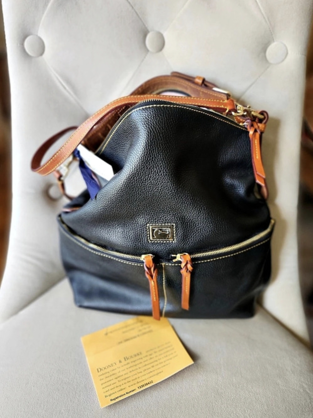 Dooney & Bourke Black Pebbled Leather Bag